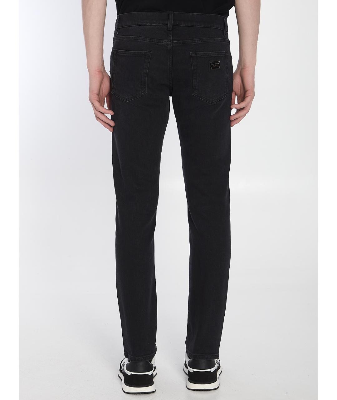 DOLCE&GABBANA Черные хлопко-эластановые прямые джинсы, фото 4