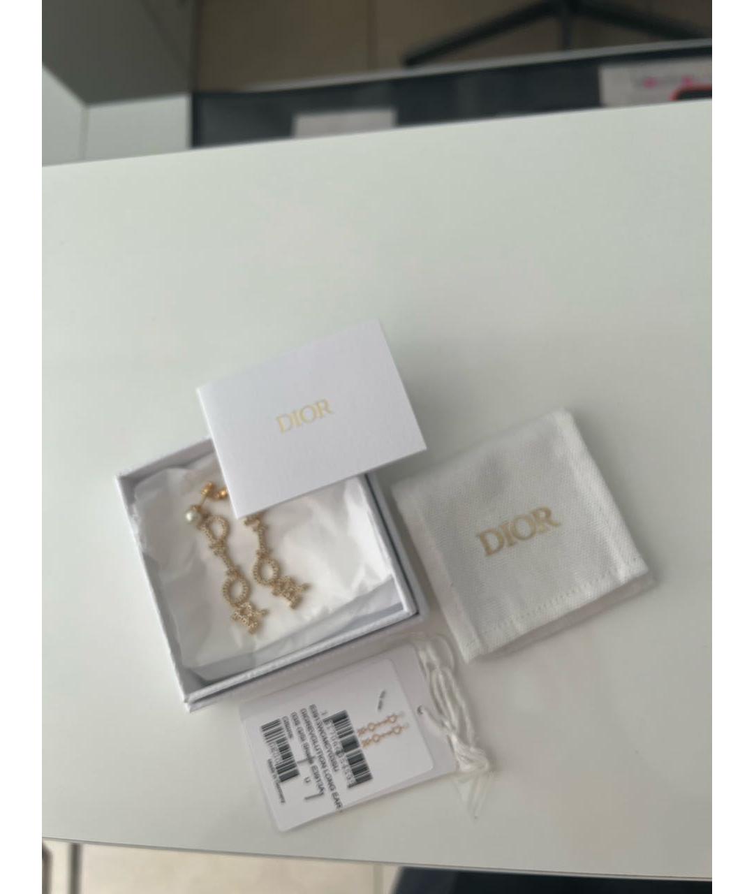 CHRISTIAN DIOR Золотые латунные серьги, фото 5