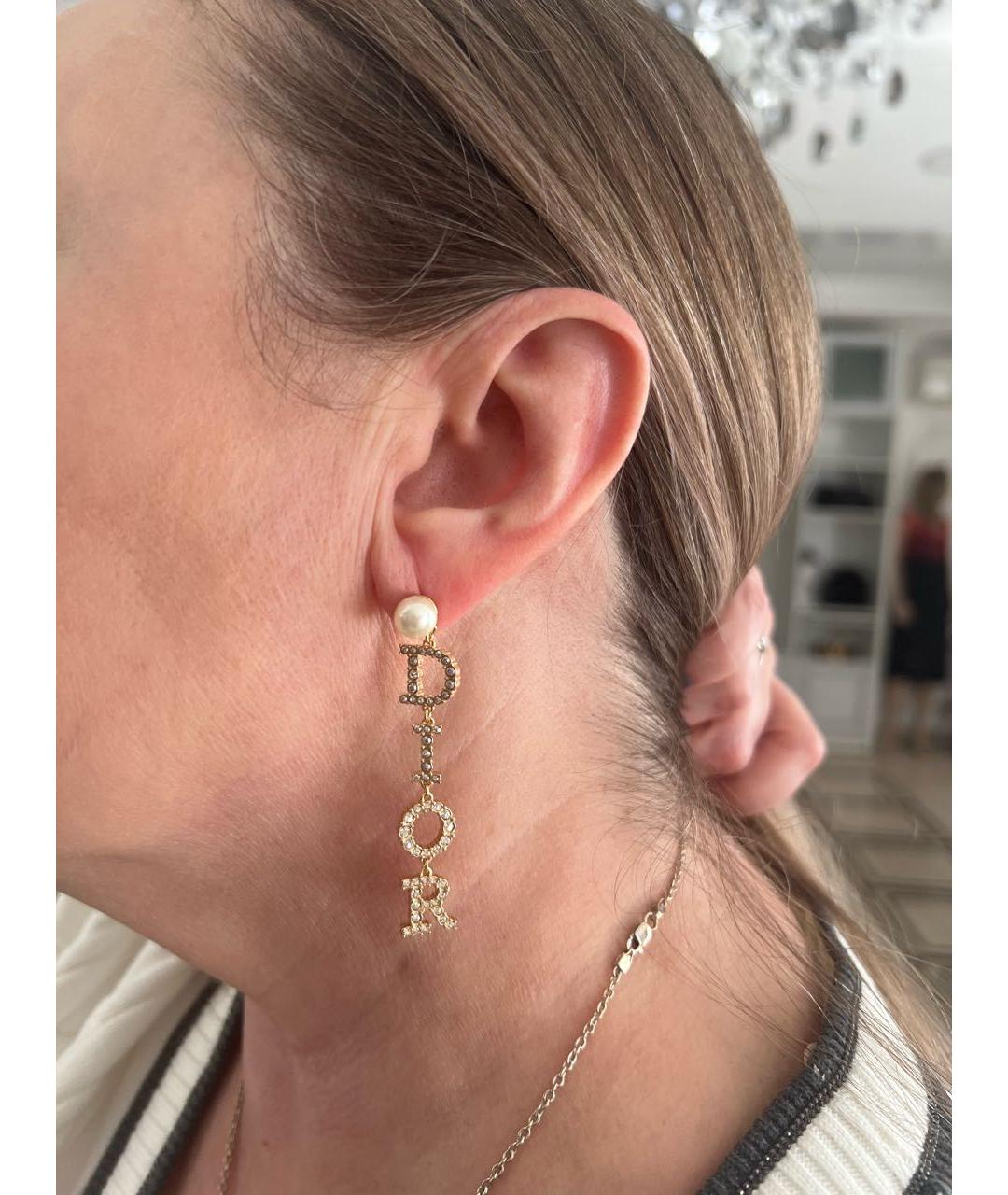 CHRISTIAN DIOR Золотые латунные серьги, фото 4