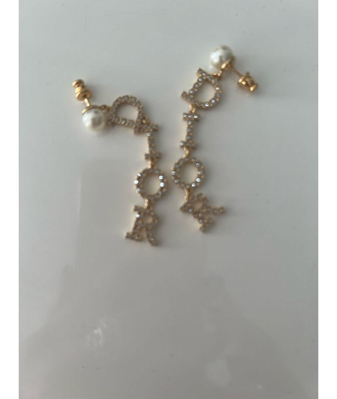 CHRISTIAN DIOR Золотые латунные серьги, фото 3