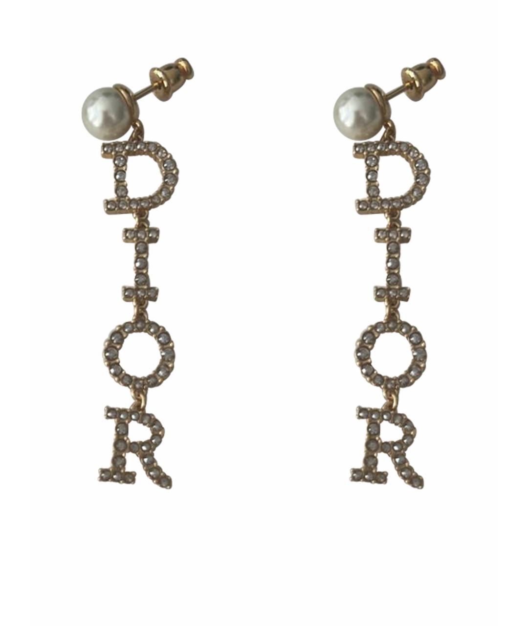 CHRISTIAN DIOR Золотые латунные серьги, фото 1