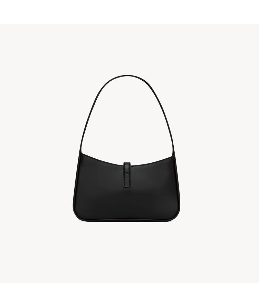 SAINT LAURENT Черная кожаная сумка с короткими ручками, фото 3