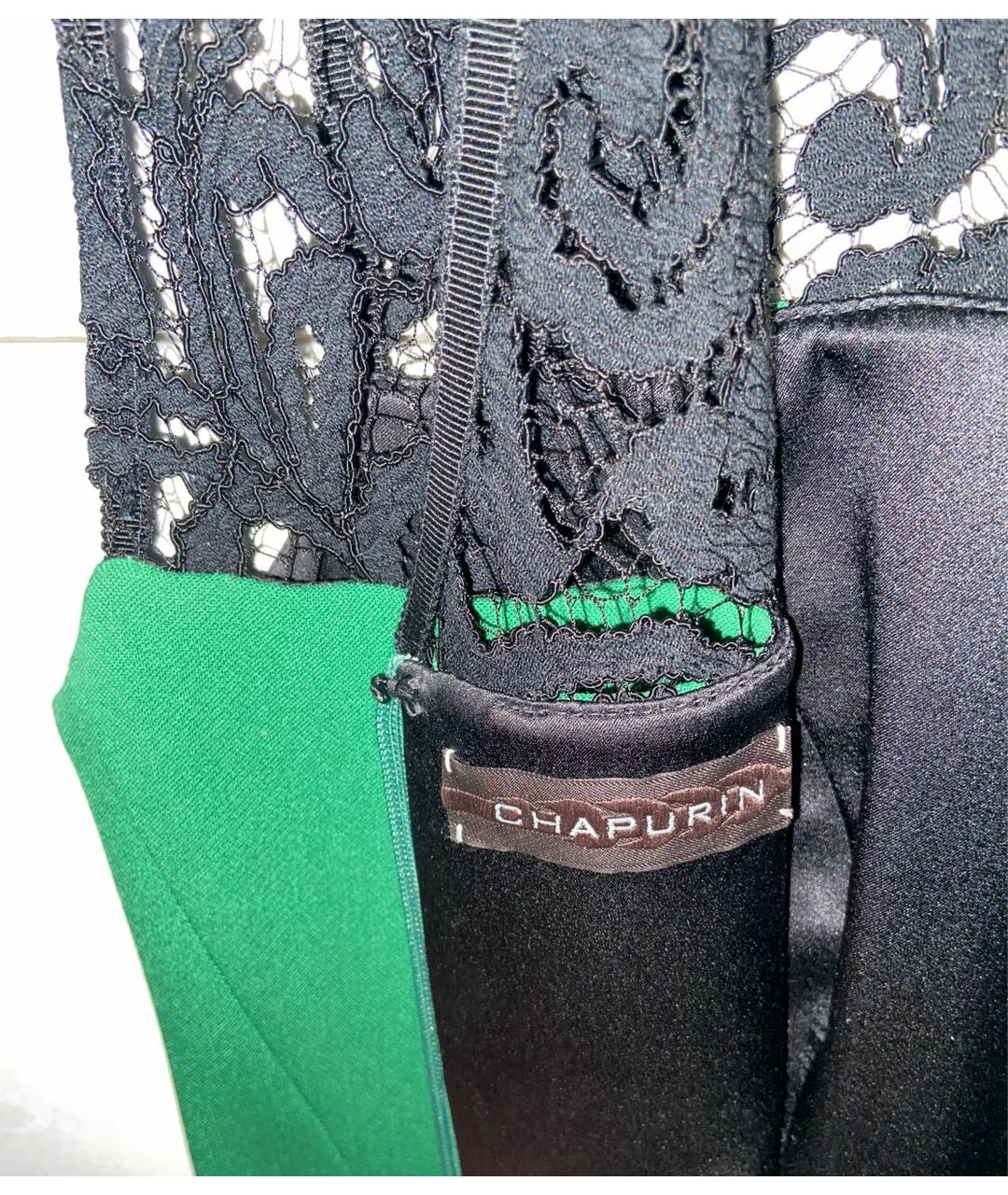 CHAPURIN Зеленые креповое повседневное платье, фото 3