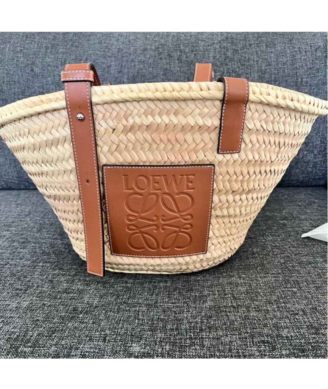 LOEWE Бежевая пляжная сумка, фото 2