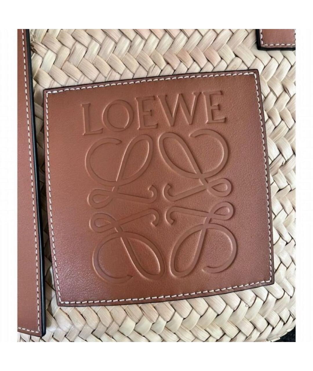 LOEWE Бежевая пляжная сумка, фото 4