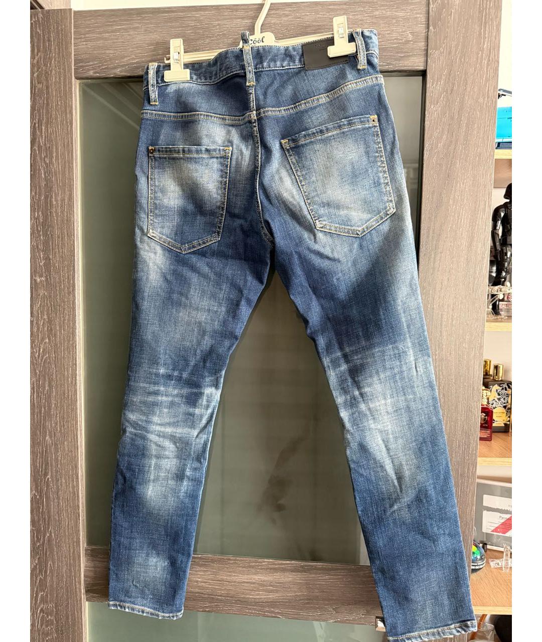 DSQUARED2 Синие хлопко-эластановые джинсы скинни, фото 2