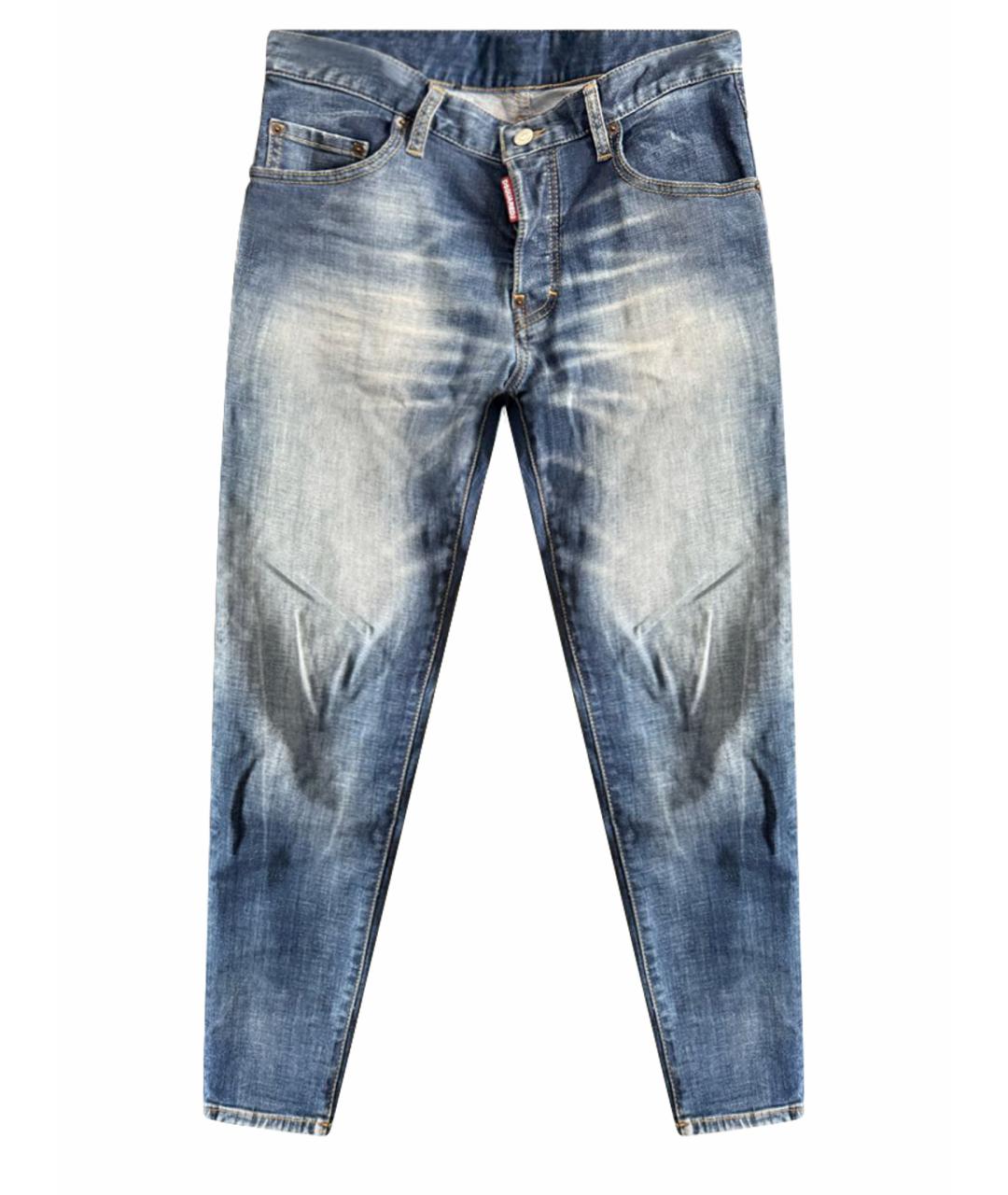 DSQUARED2 Синие хлопко-эластановые джинсы скинни, фото 1