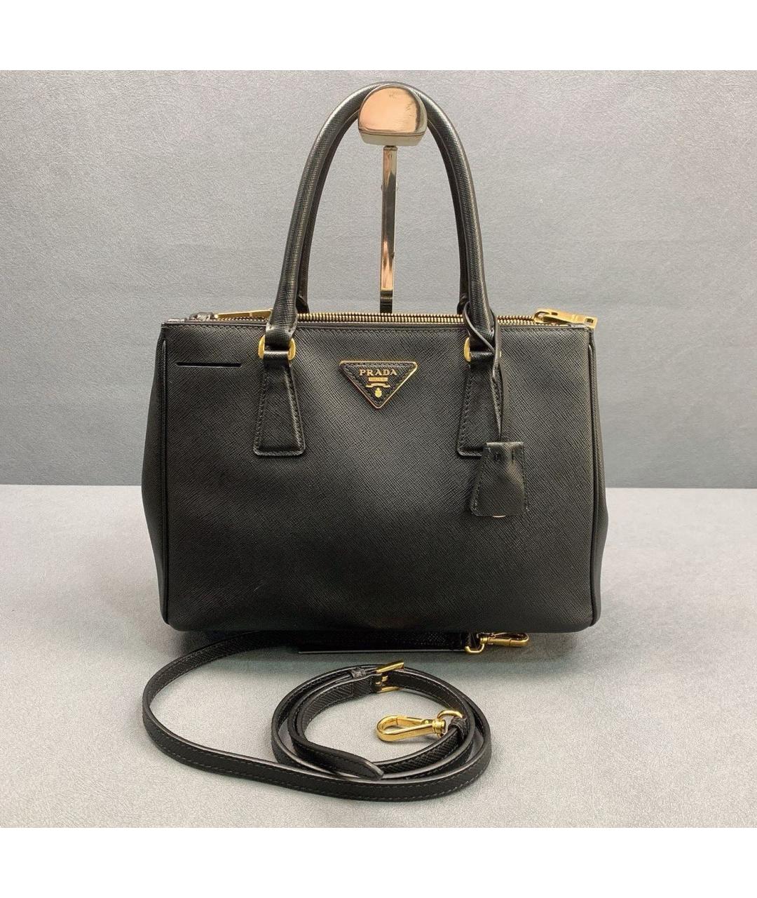 PRADA Черная кожаная сумка тоут, фото 7