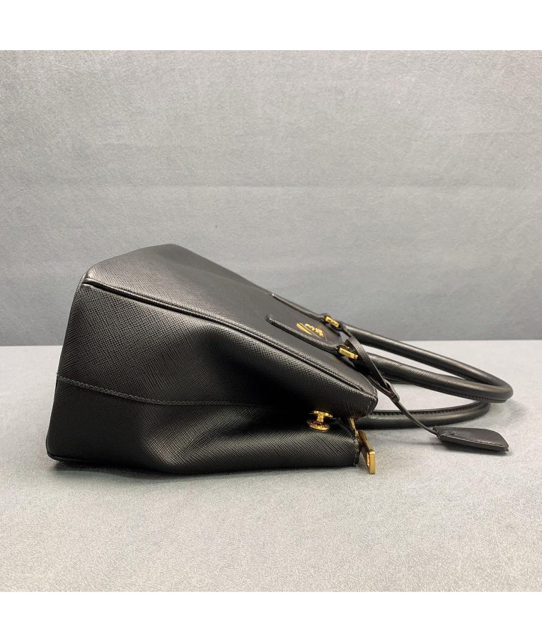 PRADA Черная кожаная сумка тоут, фото 5