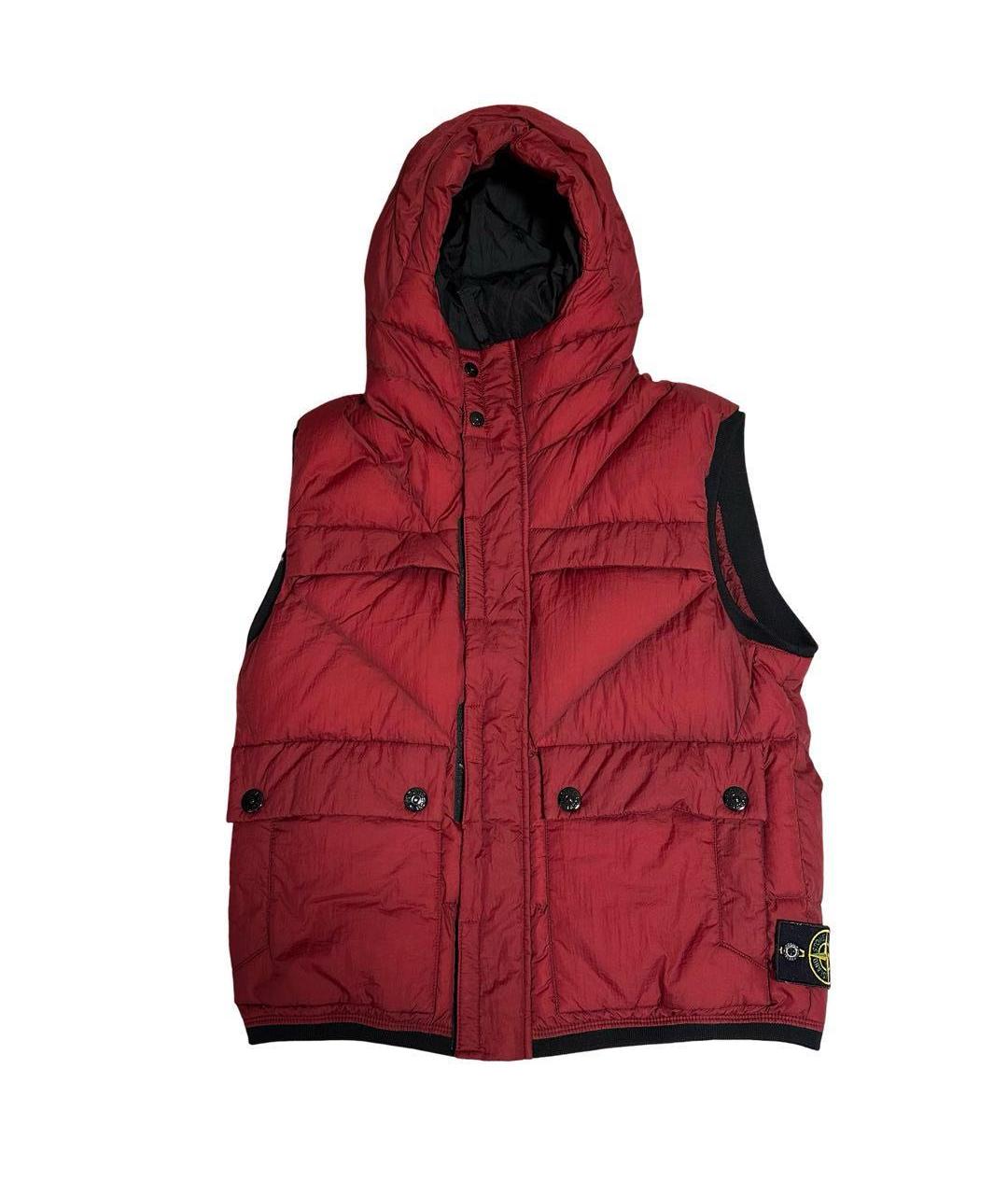 STONE ISLAND Бордовый синтетический жилет, фото 9