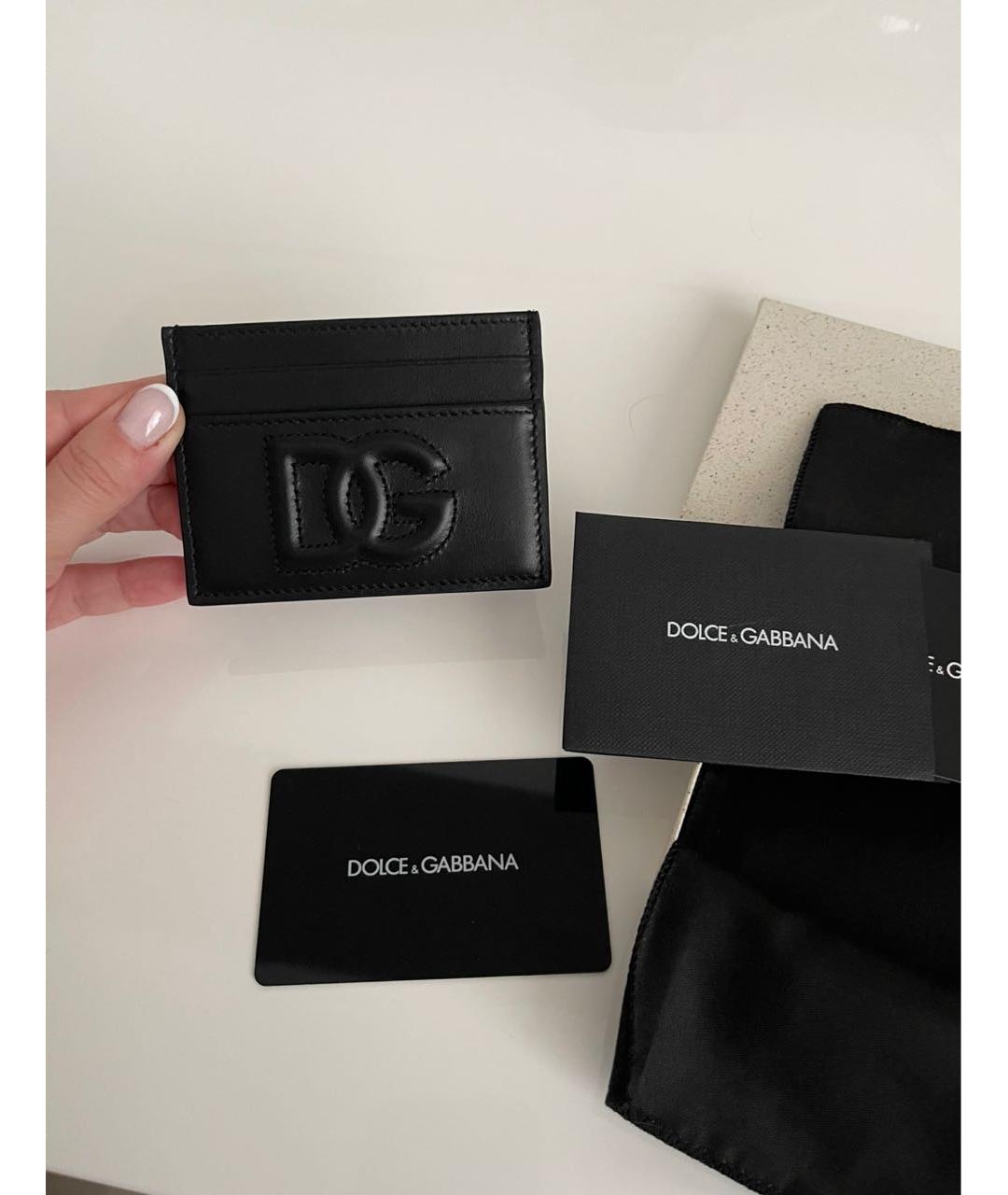 DOLCE&GABBANA Черный кардхолдер из лакированной кожи, фото 3