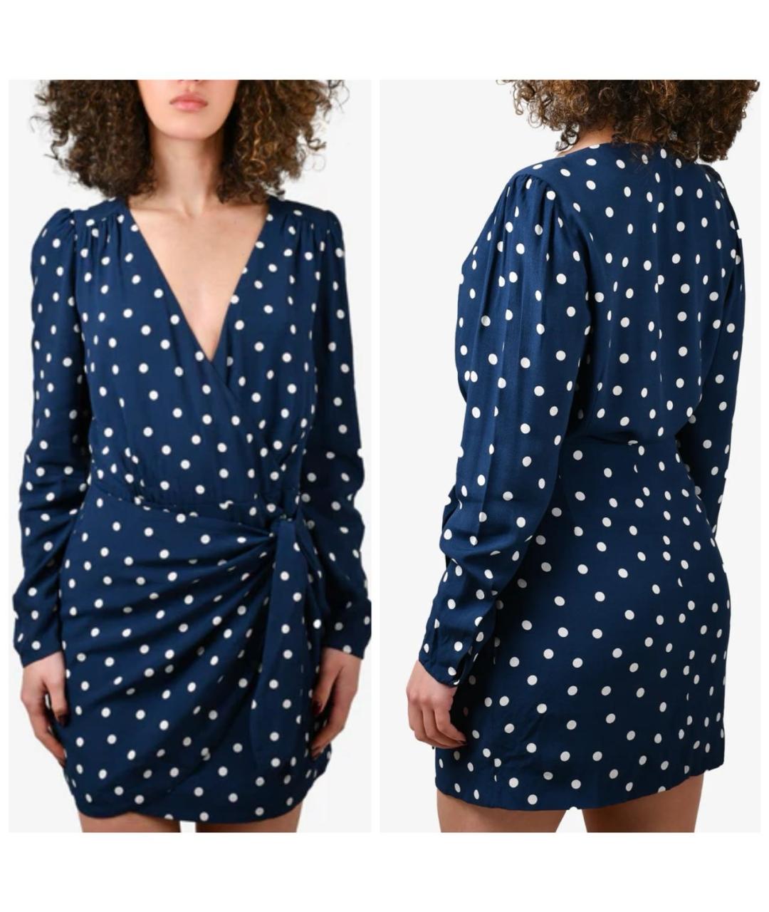 Sezane Синее вискозное повседневное платье, фото 4