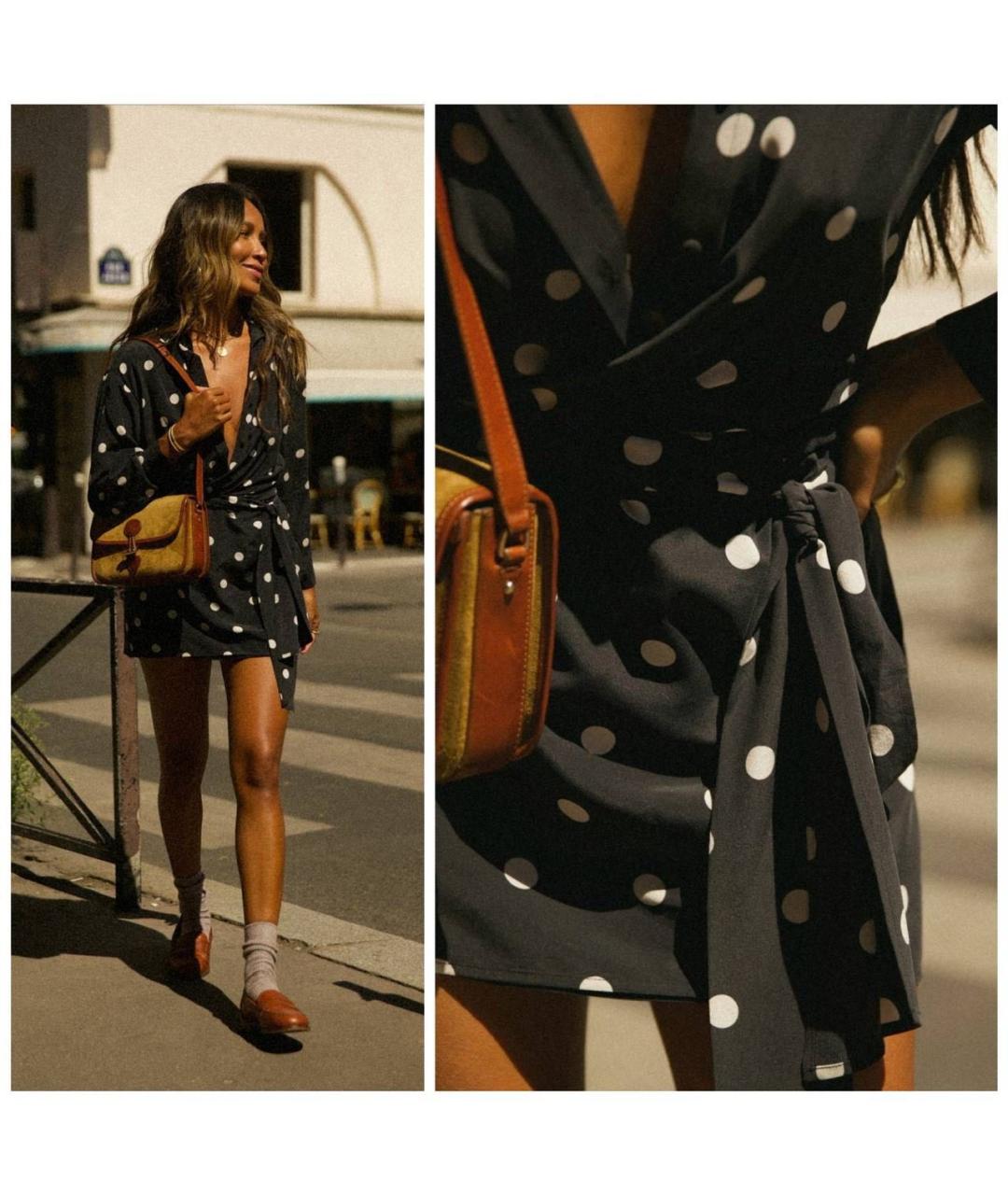 Sezane Синее вискозное повседневное платье, фото 8