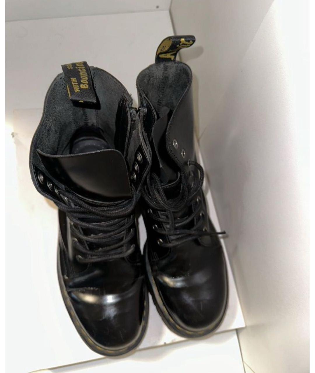 DR. MARTENS Черные высокие ботинки из лакированной кожи, фото 2