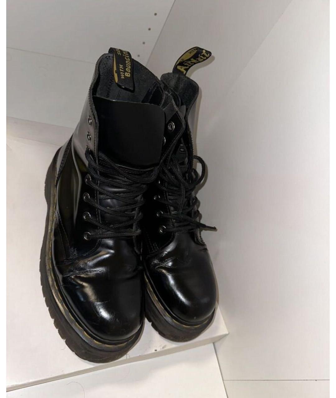 DR. MARTENS Черные высокие ботинки из лакированной кожи, фото 3