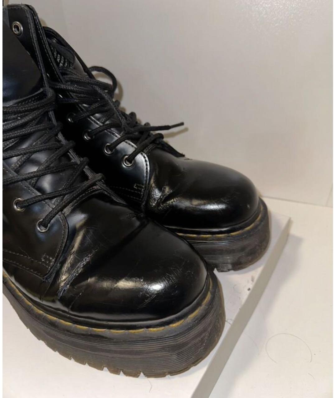 DR. MARTENS Черные высокие ботинки из лакированной кожи, фото 7