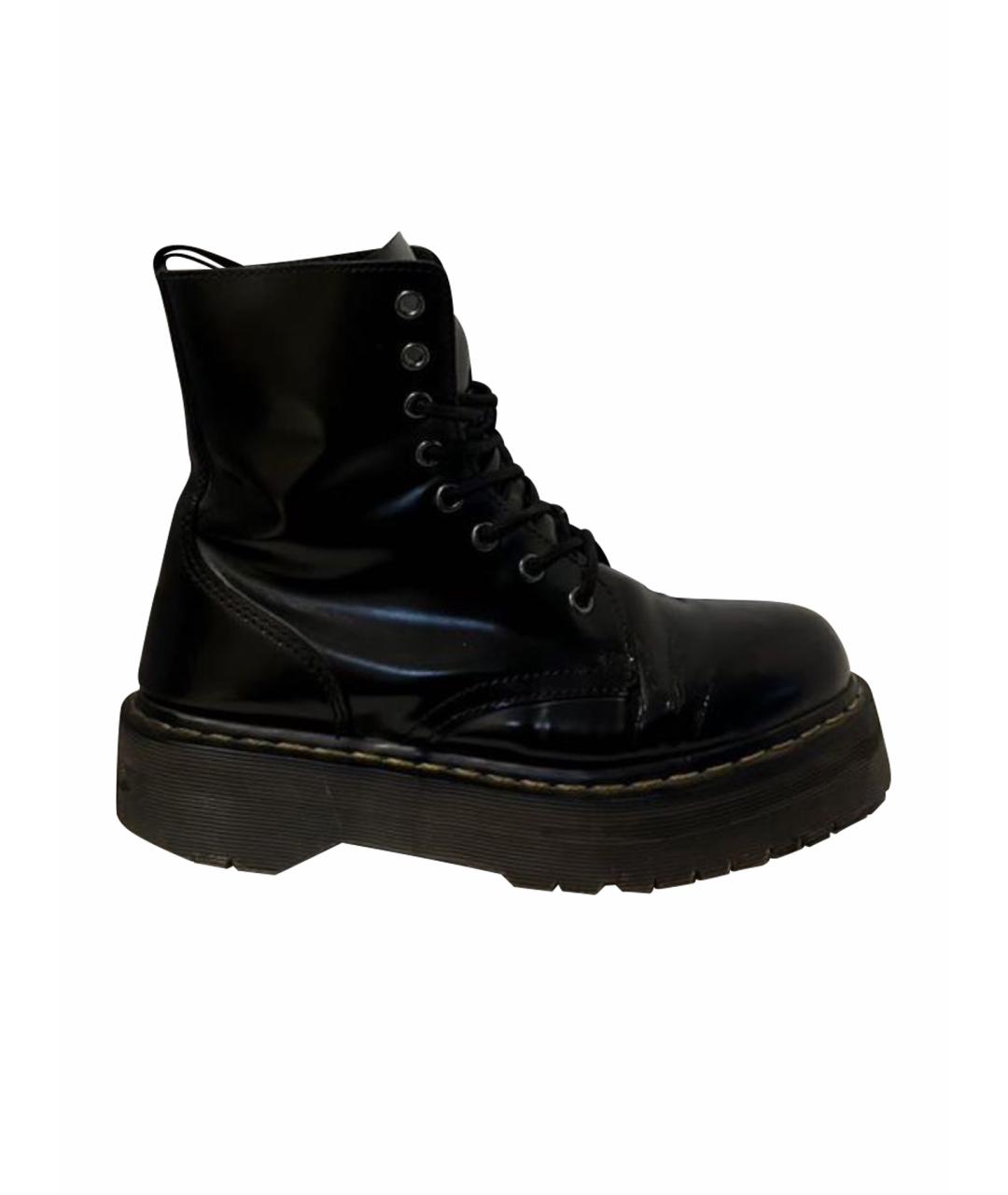 DR. MARTENS Черные высокие ботинки из лакированной кожи, фото 1