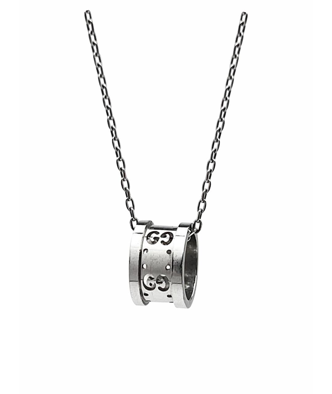 GUCCI Серебряное колье из белого золота, фото 1