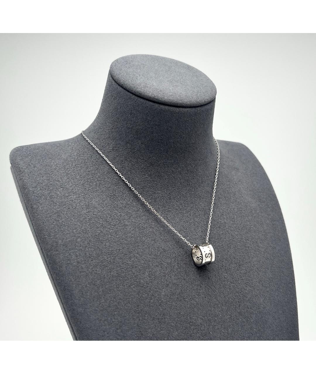 GUCCI Серебряное колье из белого золота, фото 2