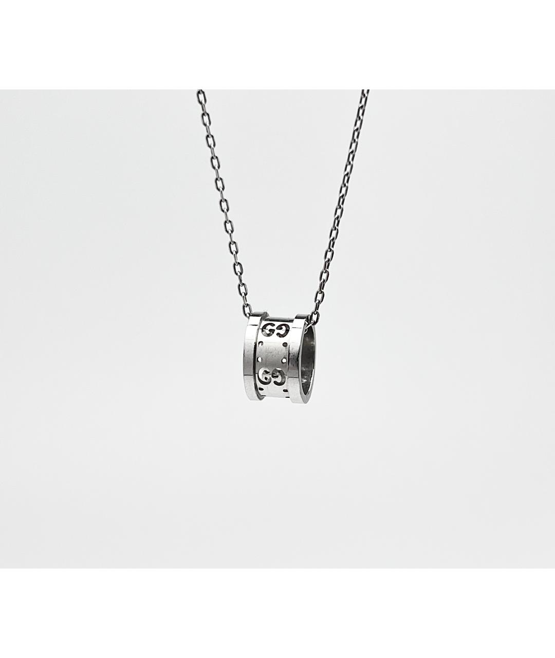 GUCCI Серебряное колье из белого золота, фото 4