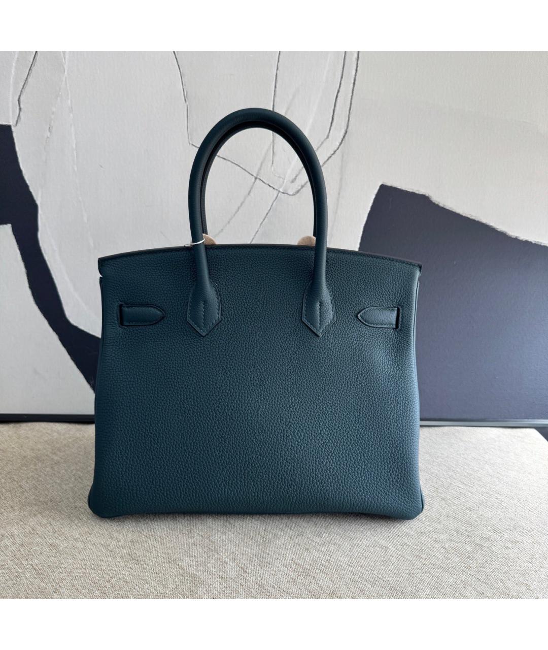 HERMES Зеленая кожаная сумка тоут, фото 3