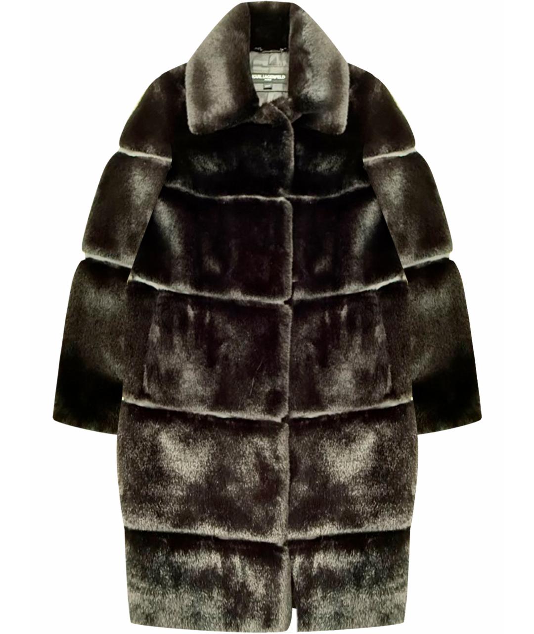KARL LAGERFELD Черная полиэстеровая шуба, фото 1