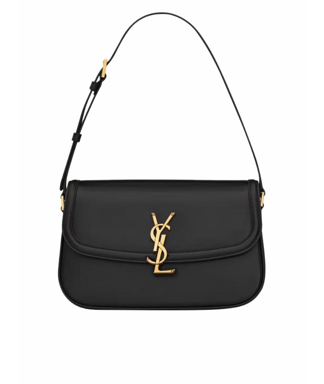 SAINT LAURENT Черная кожаная сумка с короткими ручками, фото 1