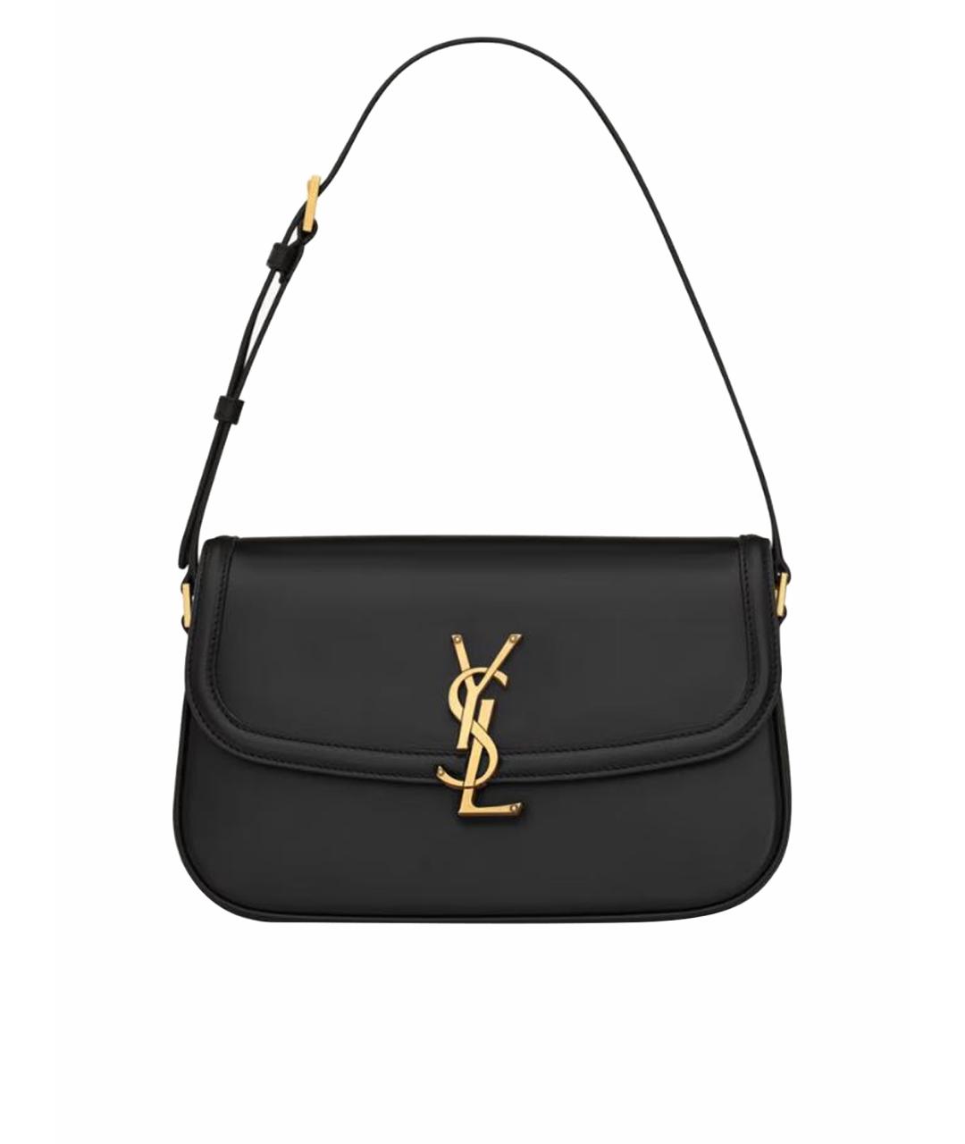 SAINT LAURENT Черная кожаная сумка с короткими ручками, фото 5