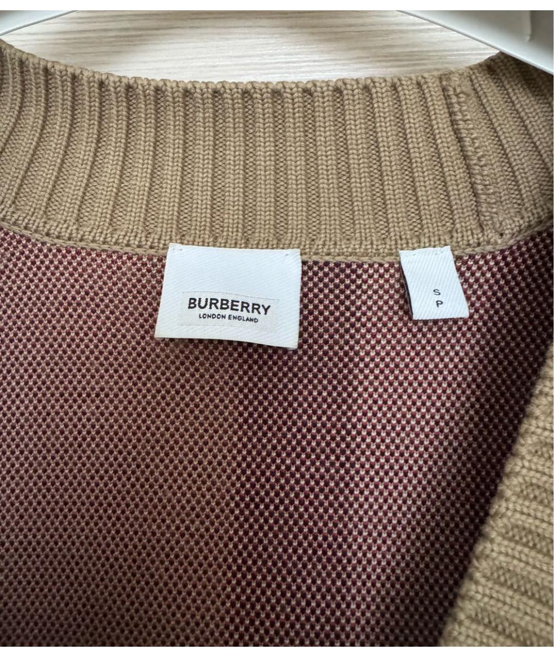 BURBERRY Коричневый шерстяной кардиган, фото 3