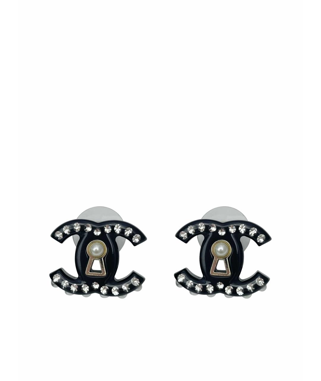 CHANEL Черные серьги, фото 1