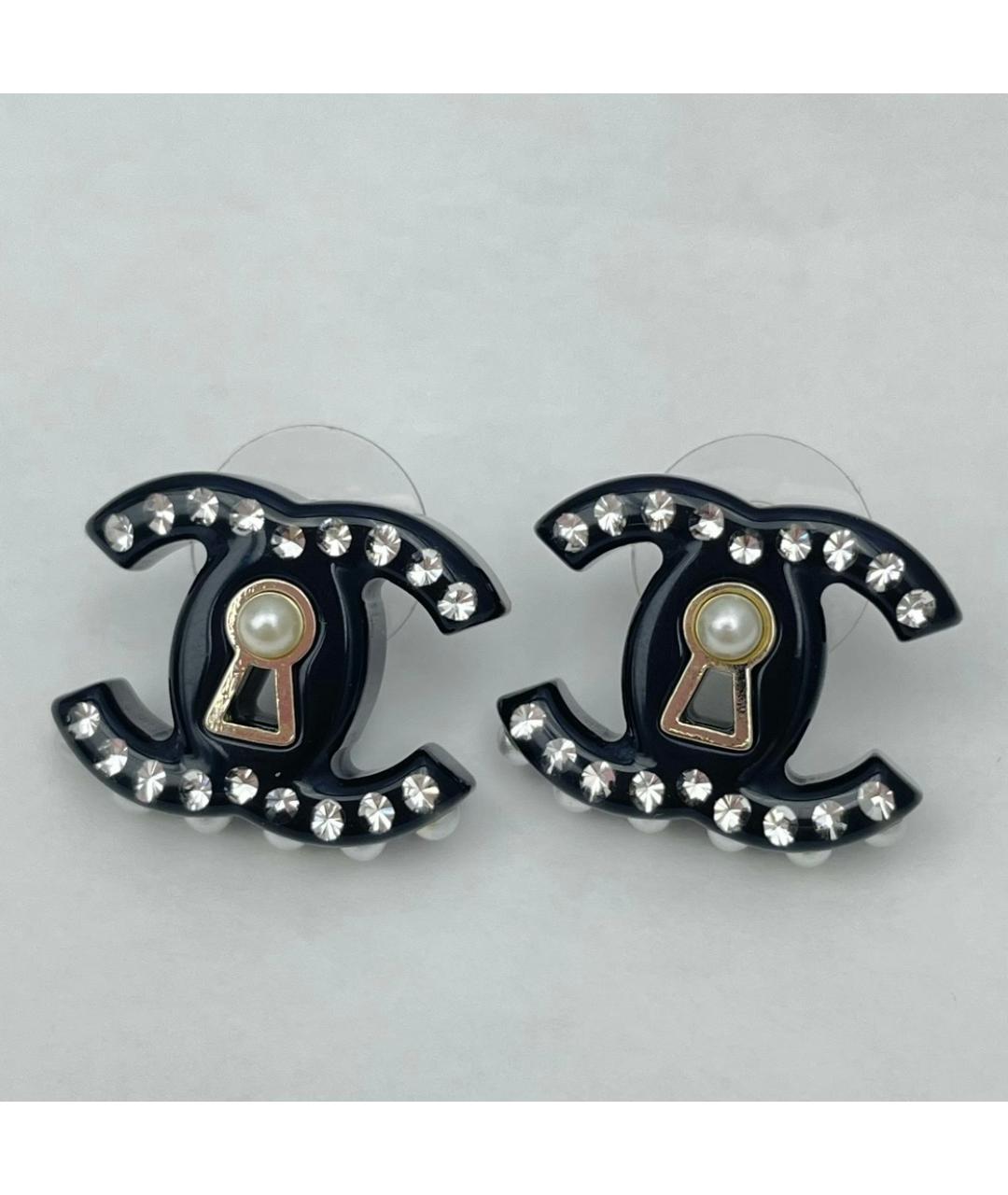 CHANEL Черные серьги, фото 3