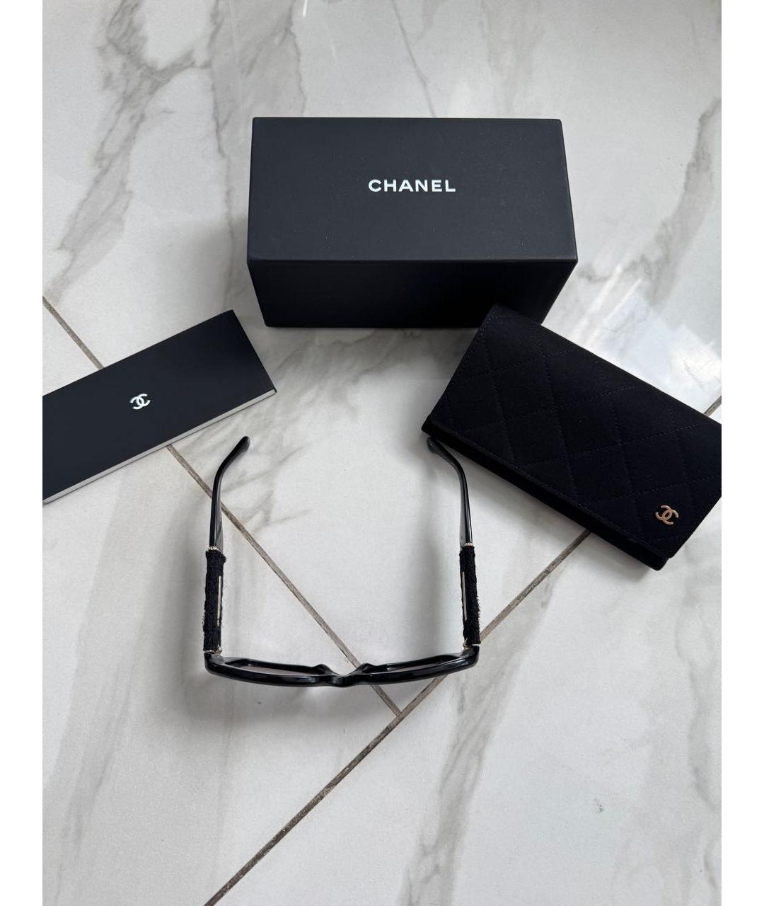 CHANEL Черные пластиковые солнцезащитные очки, фото 5