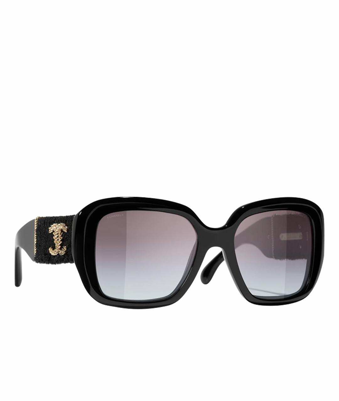 CHANEL Черные пластиковые солнцезащитные очки, фото 1
