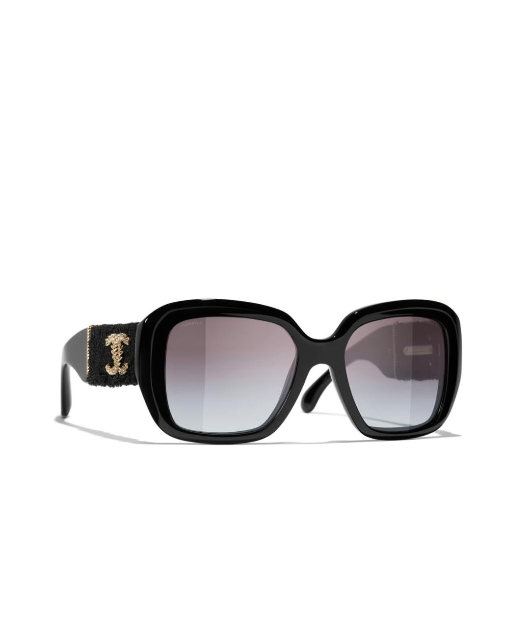 CHANEL Черные пластиковые солнцезащитные очки, фото 6