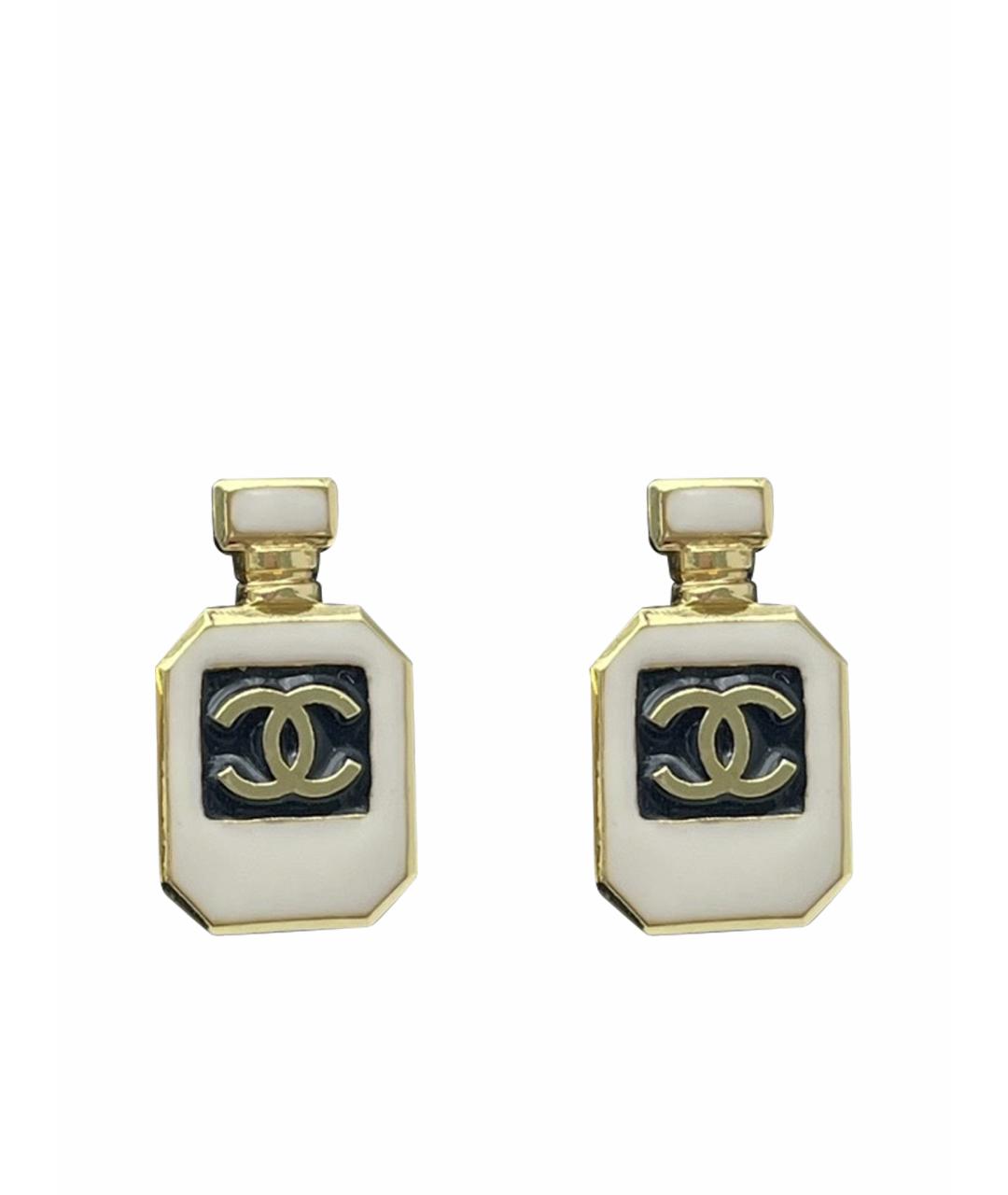 CHANEL Белые серьги, фото 1