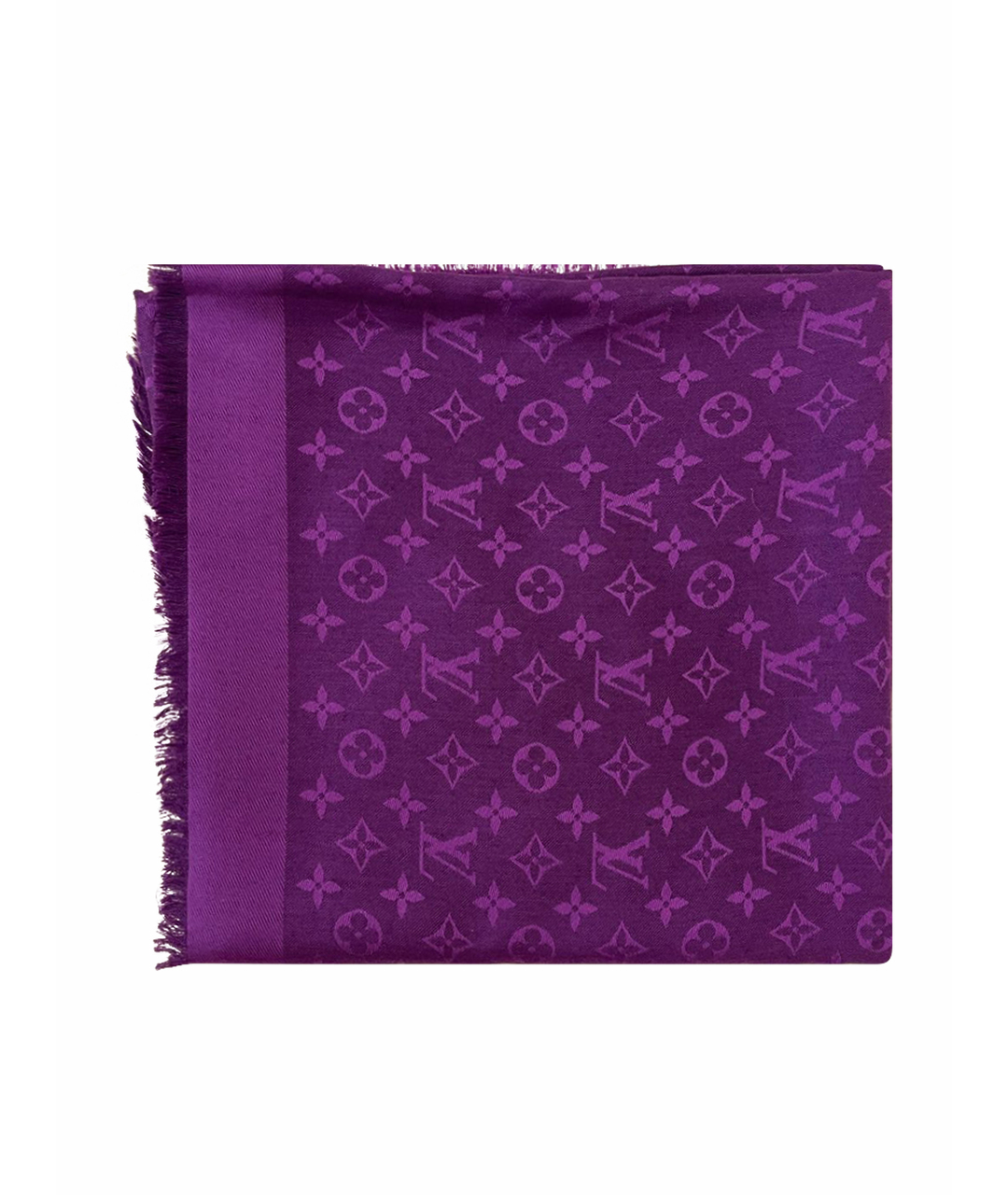 LOUIS VUITTON PRE-OWNED Фиолетовый шерстяной шарф, фото 1