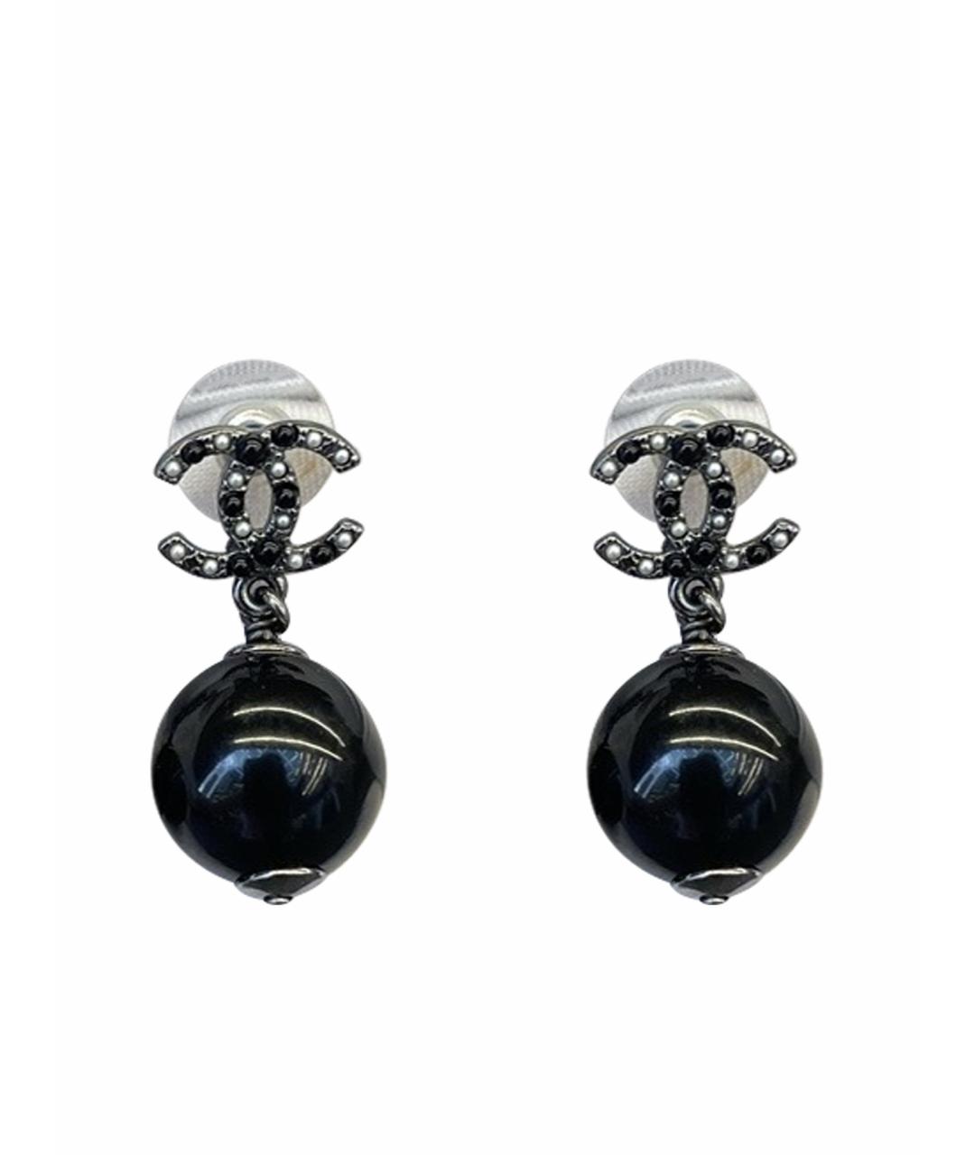 CHANEL Черные серьги, фото 1