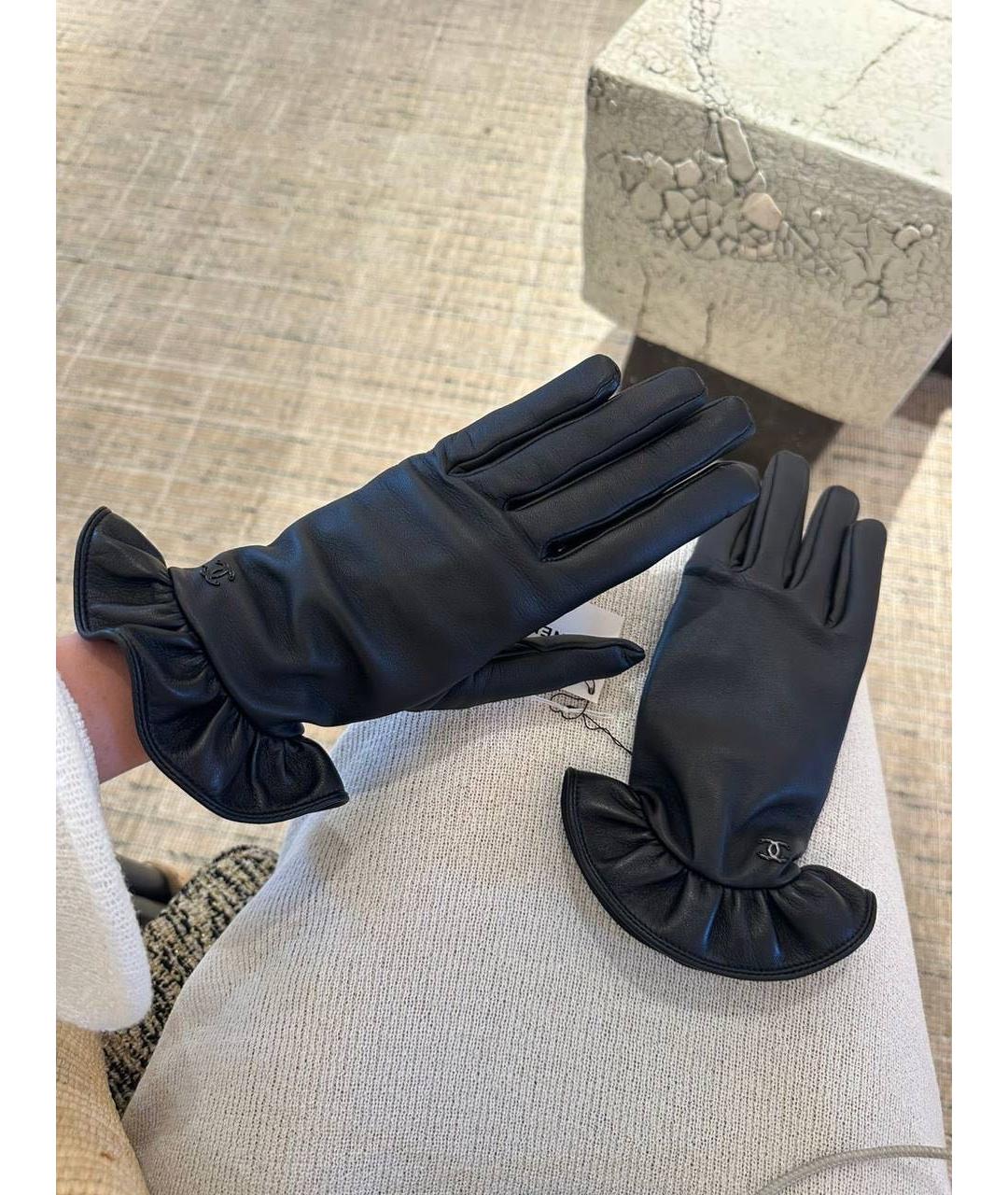 CHANEL Черные кожаные перчатки, фото 5