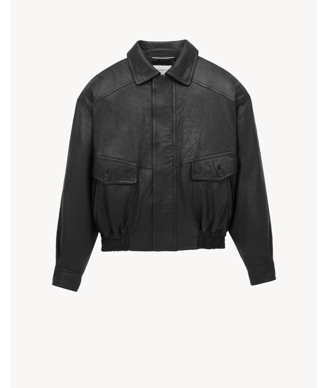 SAINT LAURENT Черная кожаная куртка, фото 5