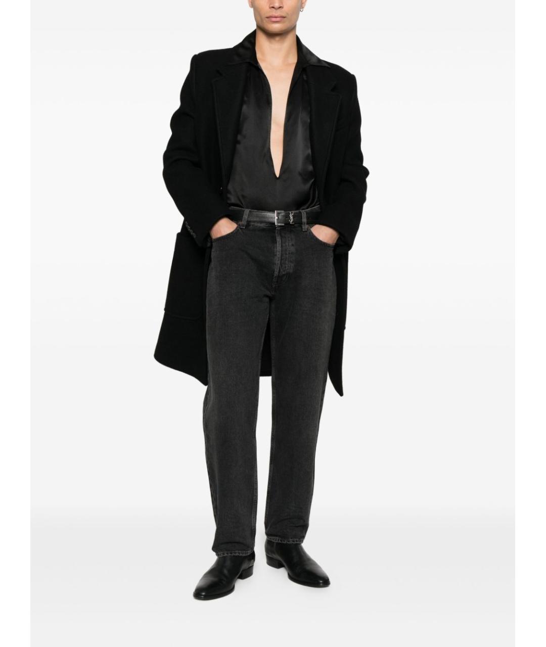SAINT LAURENT Черные хлопковые прямые джинсы, фото 2