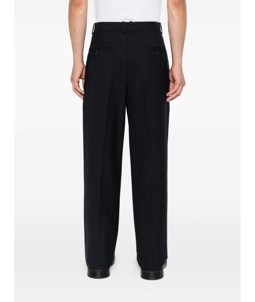 SAINT LAURENT Темно-синие хлопковые повседневные брюки, фото 2