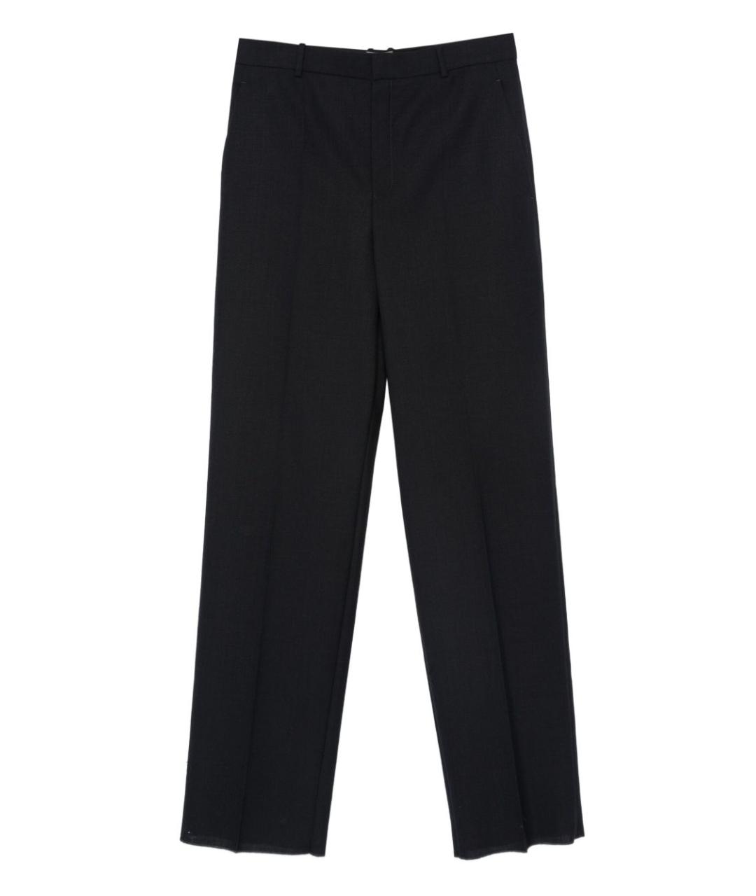 SAINT LAURENT Темно-синие хлопковые повседневные брюки, фото 1