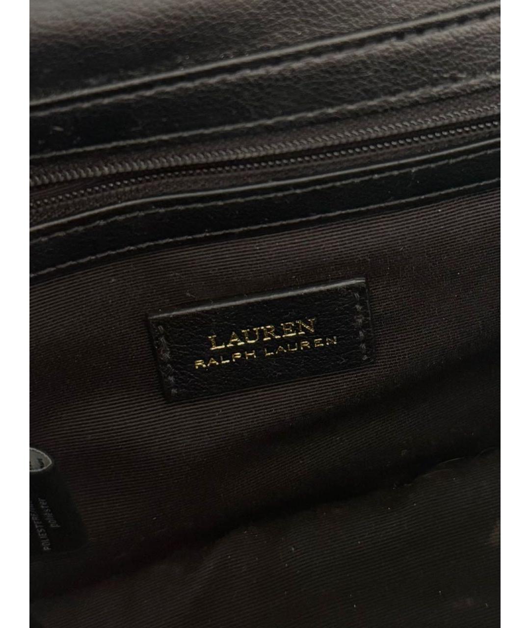 RALPH LAUREN Черная кожаная сумка с короткими ручками, фото 4