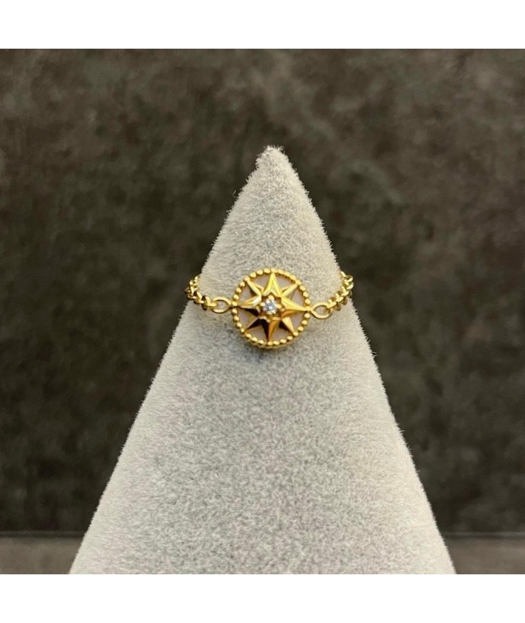 CHRISTIAN DIOR Белое кольцо из желтого золота, фото 2