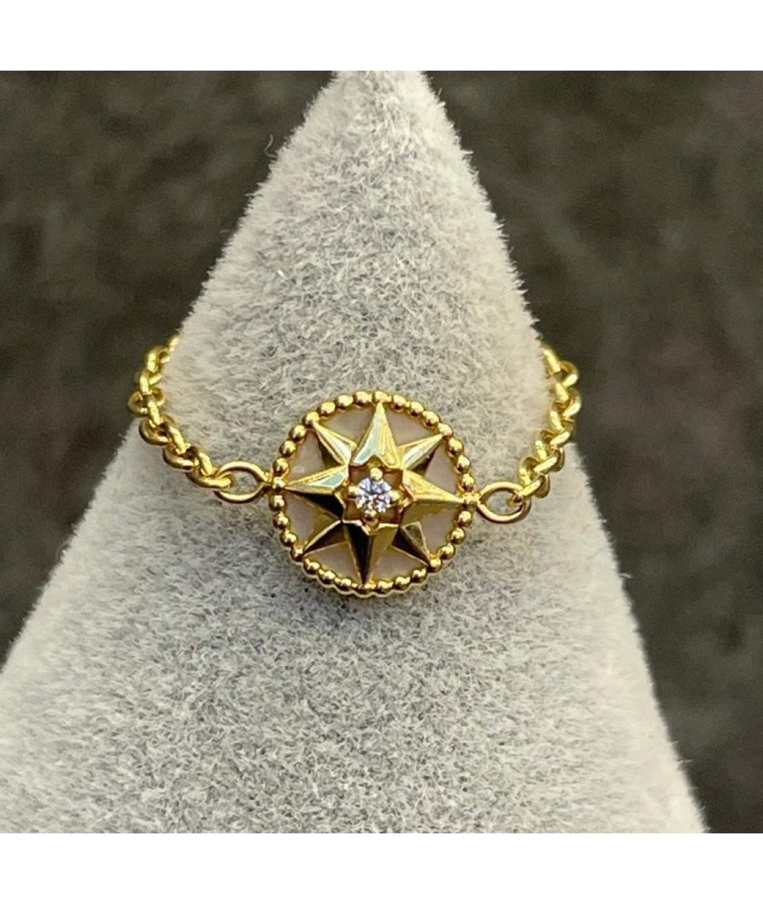 CHRISTIAN DIOR Белое кольцо из желтого золота, фото 6