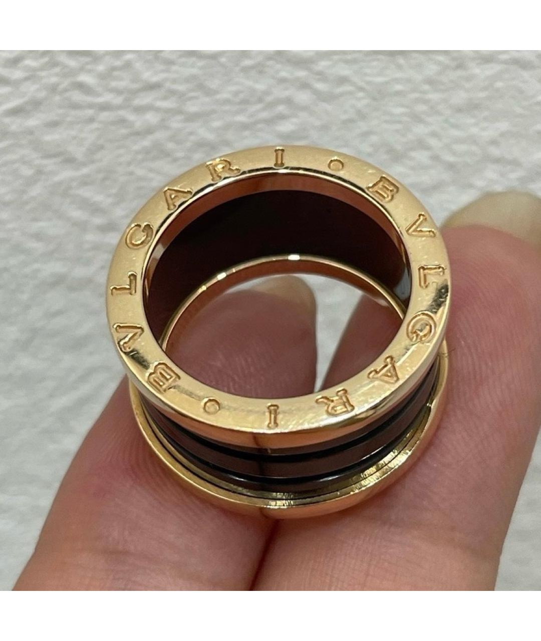 BVLGARI Черное кольцо из розового золота, фото 4