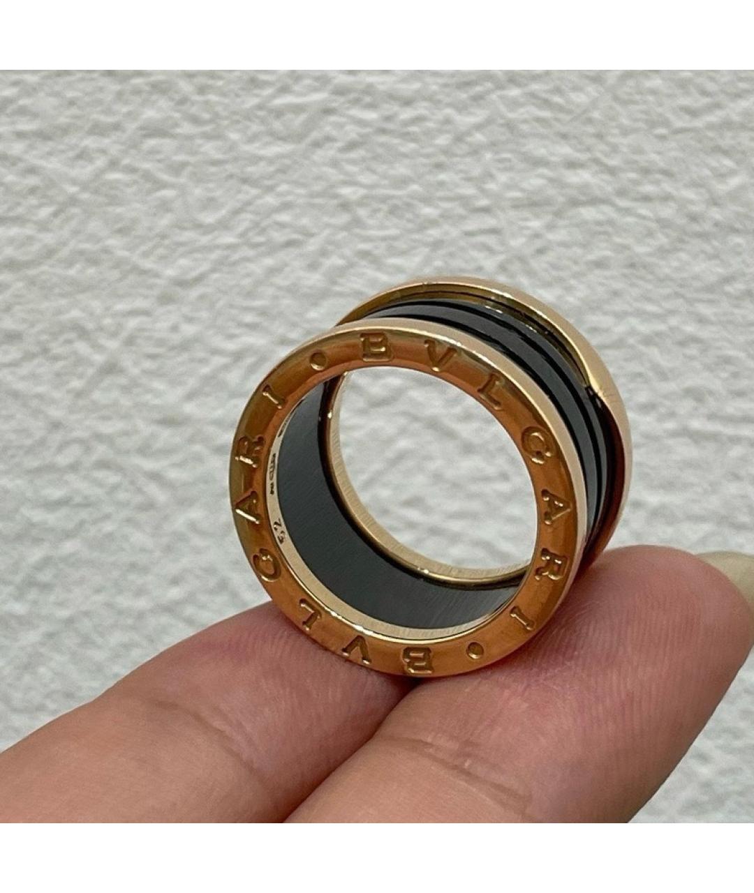 BVLGARI Черное кольцо из розового золота, фото 6