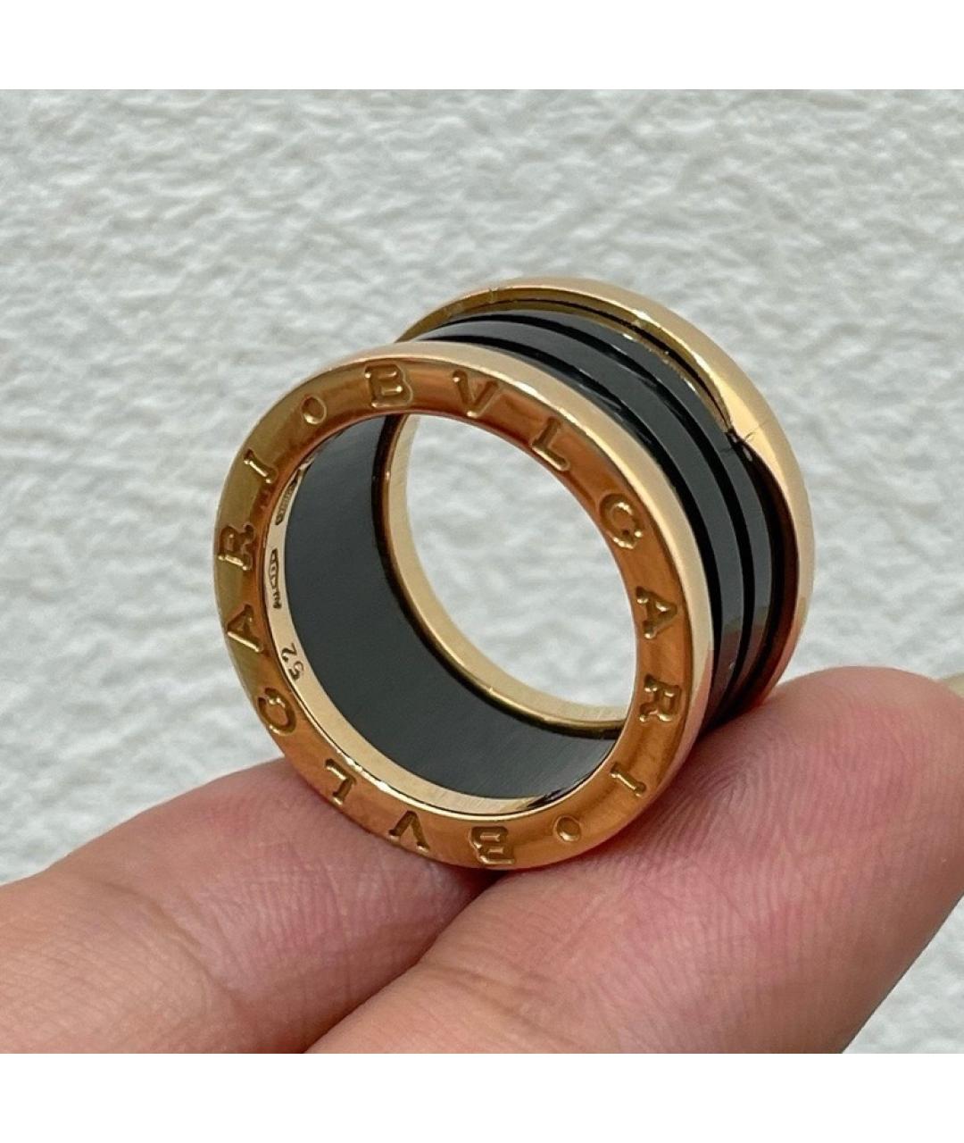 BVLGARI Черное кольцо из розового золота, фото 5