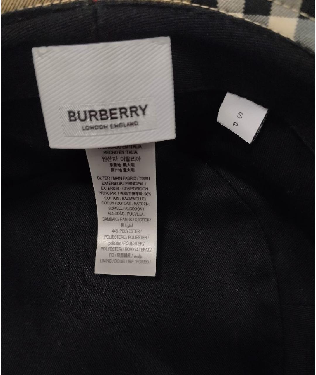 BURBERRY Бежевая хлопковая кепка/бейсболка, фото 5