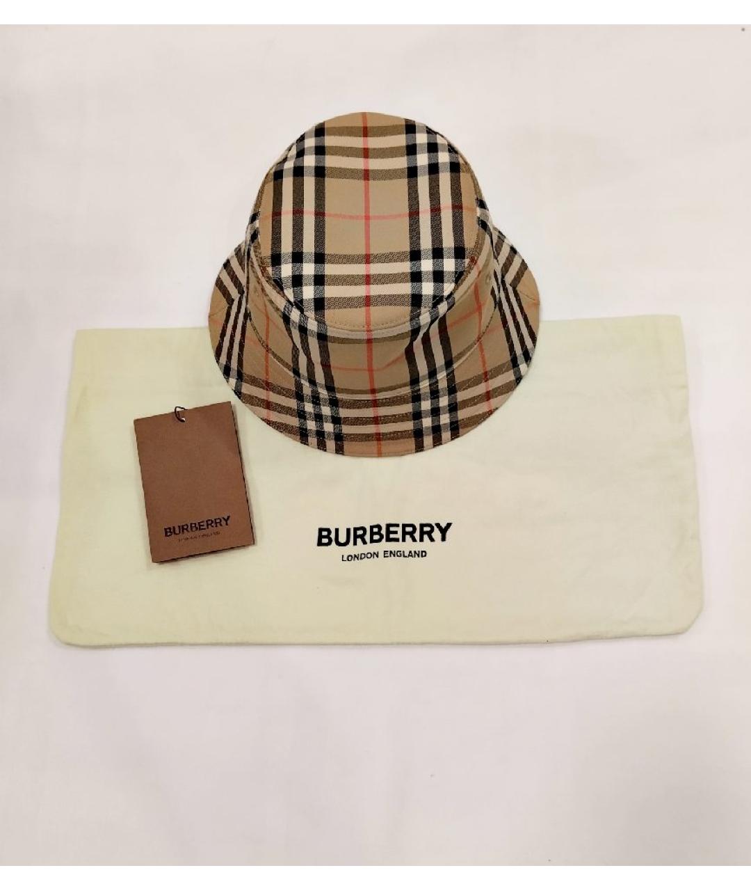 BURBERRY Бежевая хлопковая кепка/бейсболка, фото 4